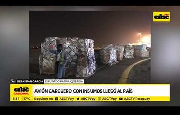 Avión carguero con insumos llegó al país