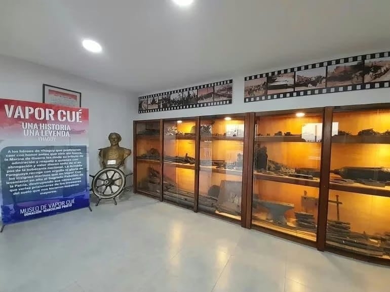 El Museo Histórico de Vapor Cué resguarda la memoria de la Guerra de la Triple Alianza con valiosas reliquias y embarcaciones que narran la historia del Paraguay.