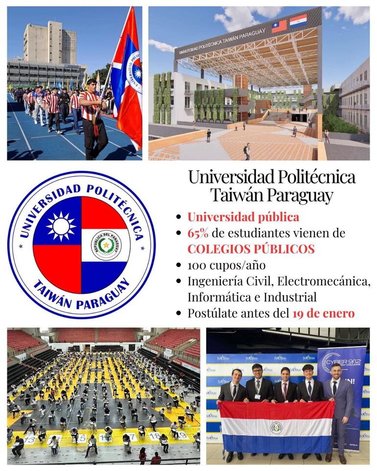 Afiche promocional del ingreso a la Universidad Taiwán.