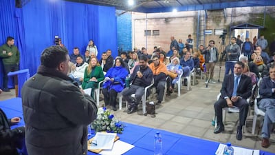 Sesión del Directorio del PLRA presidida por Alcides Riveros.