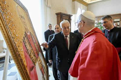 El papa León XIV recibió en el Vaticano al líder palestino, Mahmoud Abás.