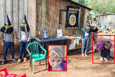 Hipólita Penayo Mendieta, alias Abuelita, en recuadros rojos, principal detenida en la operación Matriarcado de la Senad.