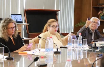 La diputada Rocío Vallejo (PPQ), la diputada Alejandra Zena (Cruzada Nacional) e Ignacio Iramain (independiente).