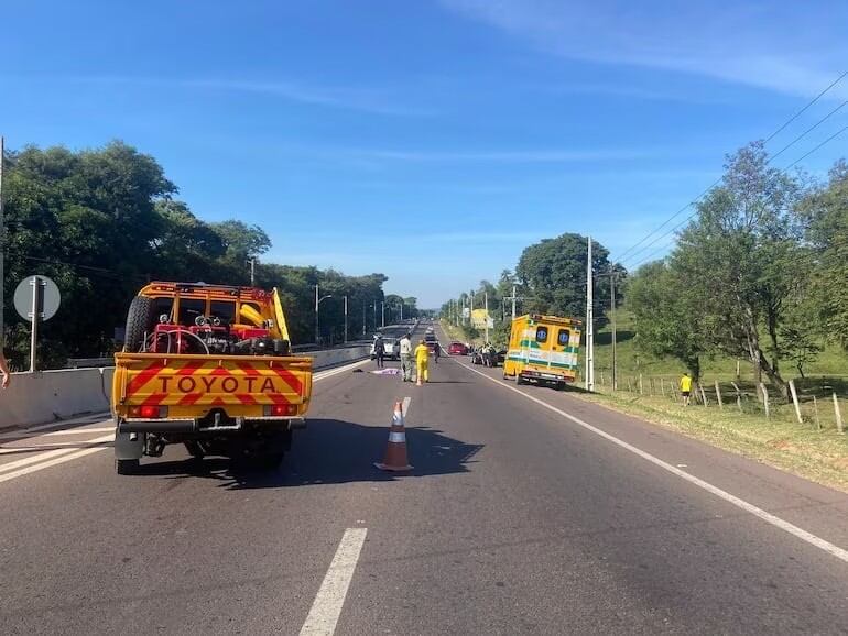 El 9 de junio un  peatón falleció al intentar cruzar la calle en el kilometro 37 de la ruta PY02.