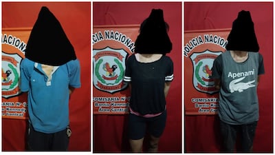 Estas tres personas fueron aprehendidas en Capiatá como presuntos autores de un hurto domiciliario.