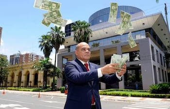 Foto generada con IA del presidente del Senado, Basilio "Bachi" Núñez (ANR, HC).