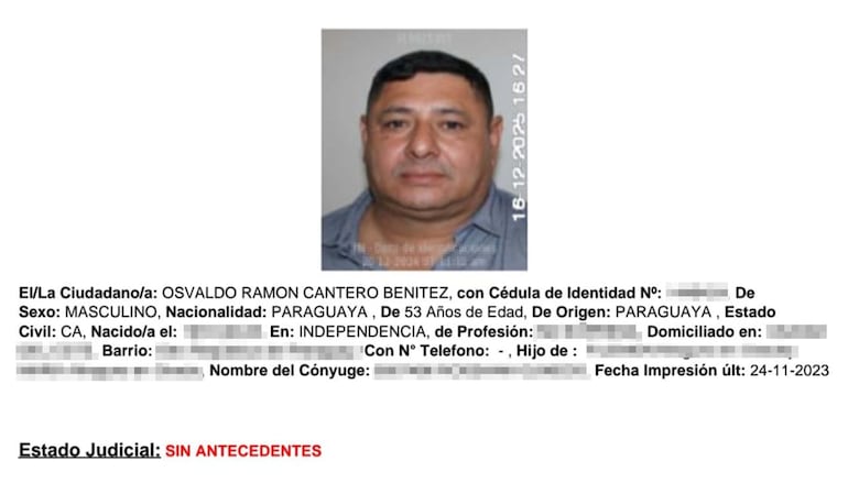 Osvaldo Ramón Cantero Benítez, dueño de la armería RC Comercial de Ciudad del Este, buscado por tráfico de armas.
