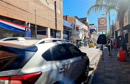 Las bicisendas en el centro son utilizadas por lugares para estacionar.
