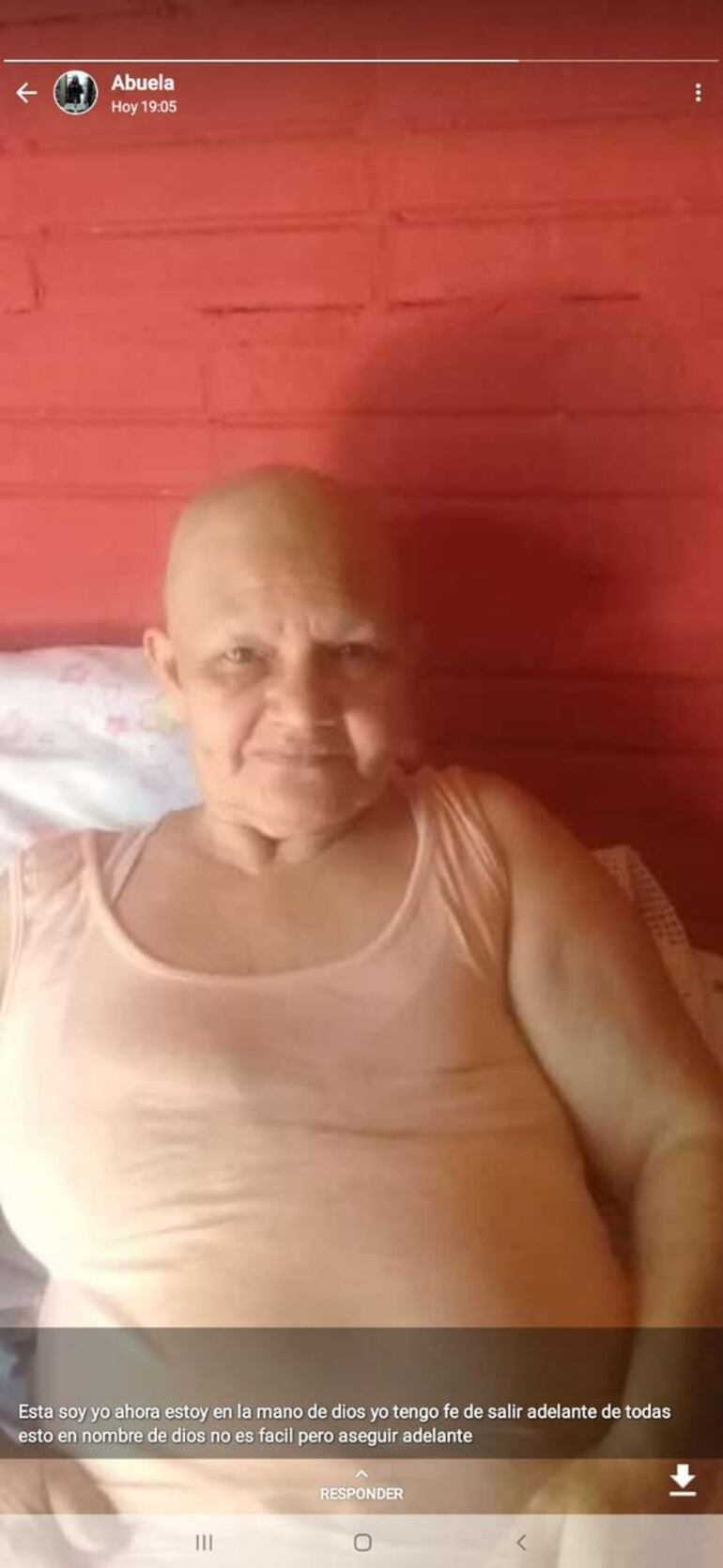 Abuela con cáncer, promesero, Caacupé