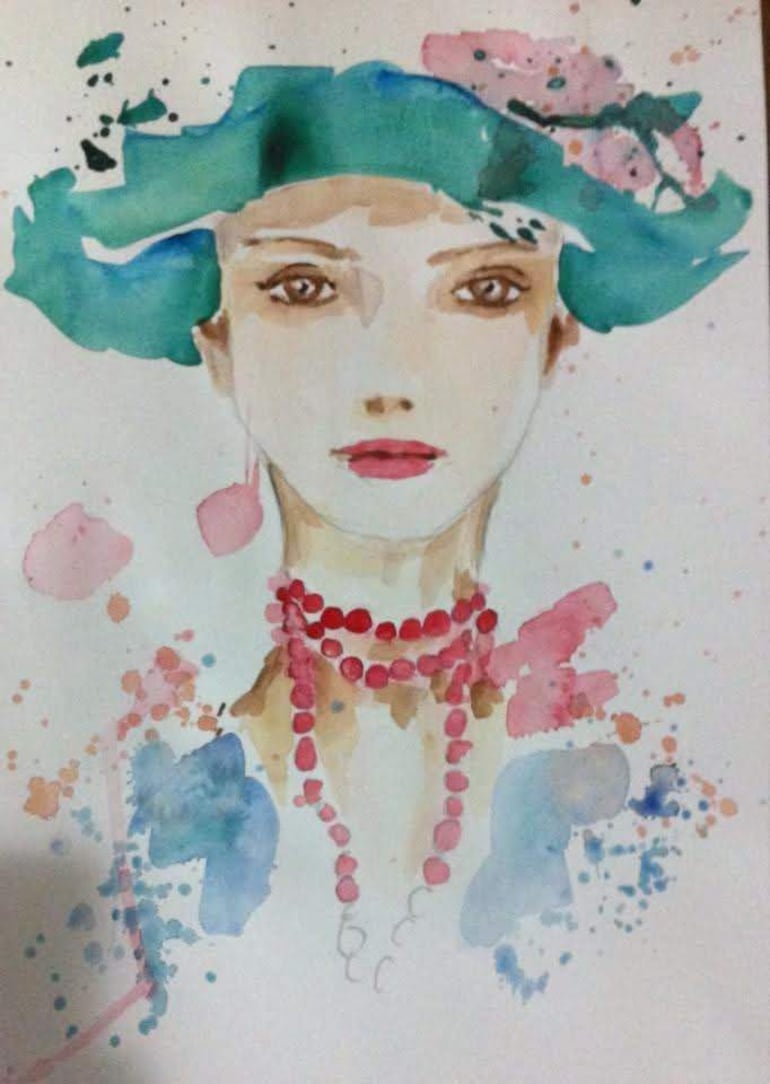 Pintura acuarela, una de las 10 ilustraciones que contiene el libro.