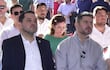 El actual intendente de Asunción, Luis Bello (ANR-HC), entonces presidente de la Junta Municipal, y Óscar "Nenecho" Rodríguez (ANR-HC), exintendente, durante la palada inicial de las inconclusas obras de desagüe pluvial de Gral.Santos y San Antonio.
