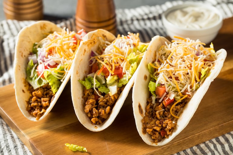 Tacos de carne molida.