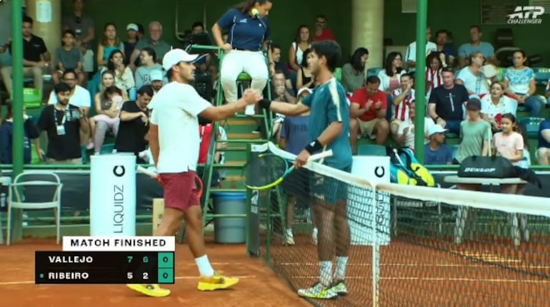 Final del partido a favor de Dani Vallejo sobre el brasileño Ribeiro y el pase a su cuarta final consecutiva en torneos Challenger.