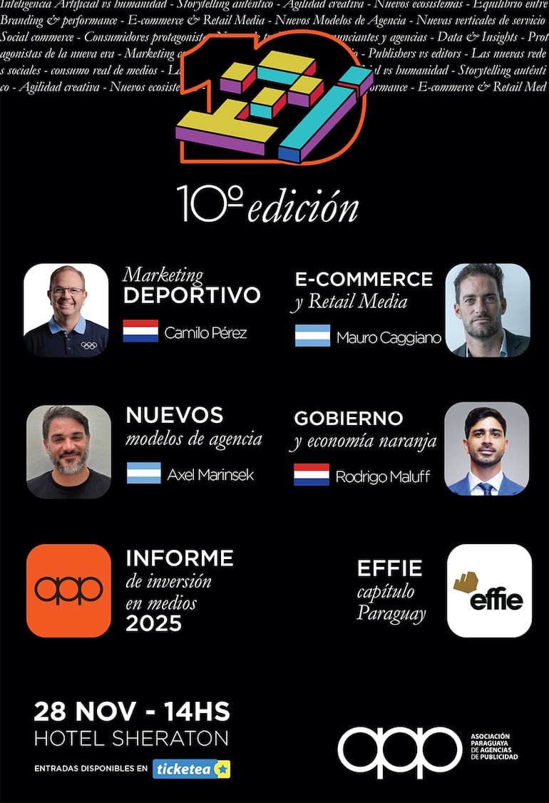 Ponentes del evento 2i Industrias de Innovación, organizado por la Asociación Paraguaya de Agencias de Publicidad (APAP).