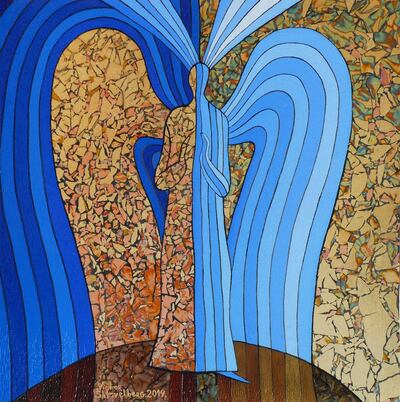 Una de las obras que formará parte de "Los Ángeles", la muestra que se habilitará hoy en el Centro Paraguayo Japonés.