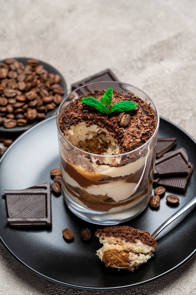 Tiramisú, postre italiano.