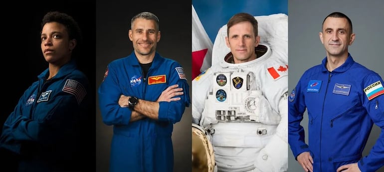 Astronautas de la misión Crew-13 de la NASA con rumbo a la EEI.