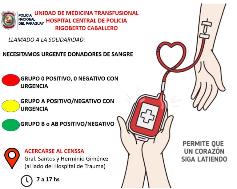 Piden donantes en el Rigoberto Caballero.