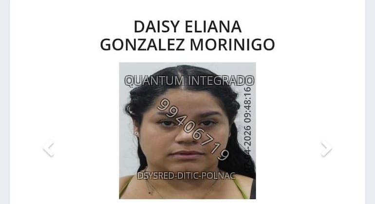 Ficha policial paraguaya de Daysi Eliana González Morínigo, asesinada en Perú.