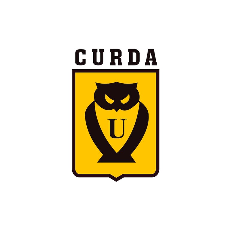 Logo 'CURDA' con el nombre en la parte superior y un búho estilizado en colores negro y amarillo.