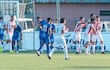 Festejo del gol de Jorge Rodríguez, con el que Sportivo Carapeguá venció por 1-0 al Independiente de Campo Grande.