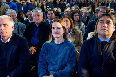Soledad Núñez en el acto de proclamación de candidatos del PLRA en Asunción.
