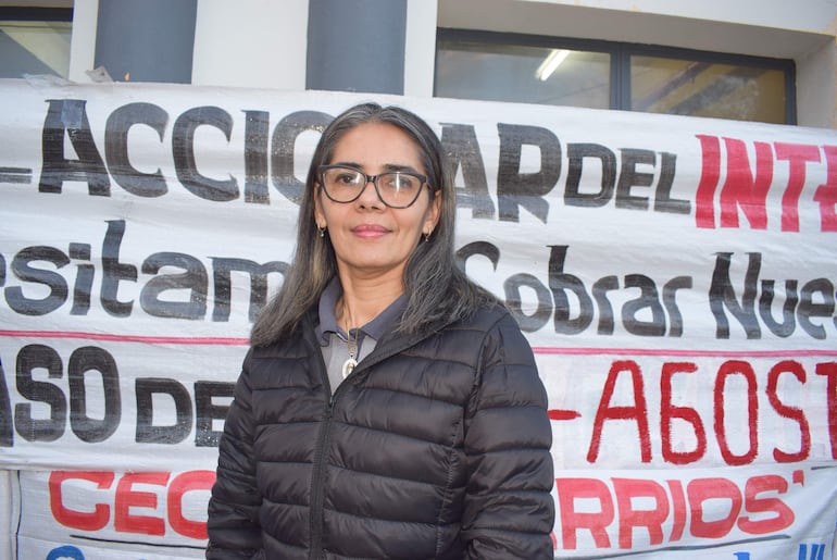 La funcionaria municipal Arminda Boschert de Cantero.