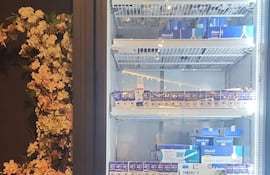 Tras el allanamiento en Pedro Juan Caballero, por disposición fiscal, el refrigerador que contenía los productos con sospecha de falsificación fue lacrado.