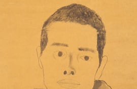 Autorretrato pintado por Shiki en 1900, hacia el final de su vida