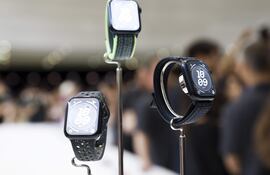 Una exhibición del nuevo Apple Watch Series 9 en un evento de lanzamiento de productos Apple en el campus de Apple Park en Cupertino, California (EE.UU.).