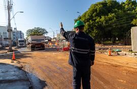 Obras en la Avda. Mariscal López.