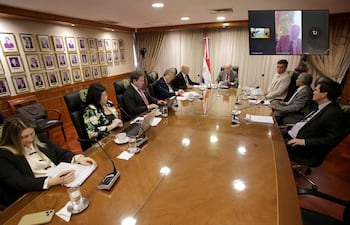 Sesión del pleno de la Corte Suprema de Justicia del miércoles 4 de febrero, en la que el ministro César Diesel puso a consideración de sus colegas el proyecto de acordada.