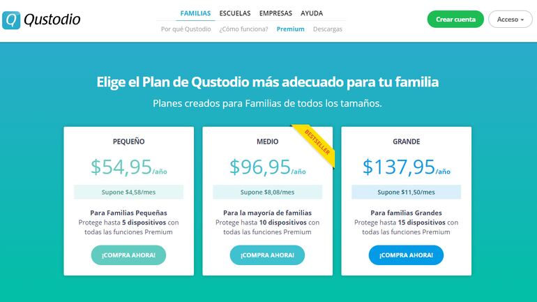 Versiones pagas de Qustodio
