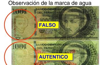 billetes falsos policía