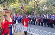 En la ciudad de Pilar, recuerdan 90 años de la firma del Tratado Paz entre Paraguay y Bolivia,frente al busto de Mariscal Estigarribia.