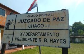 Juzgado de Paz de Nueva Asunción (Chaco'i), en el departamento de Presidente Hayes, que fue allanada por la fiscala Lourdes Bobadilla, de Ñemby.