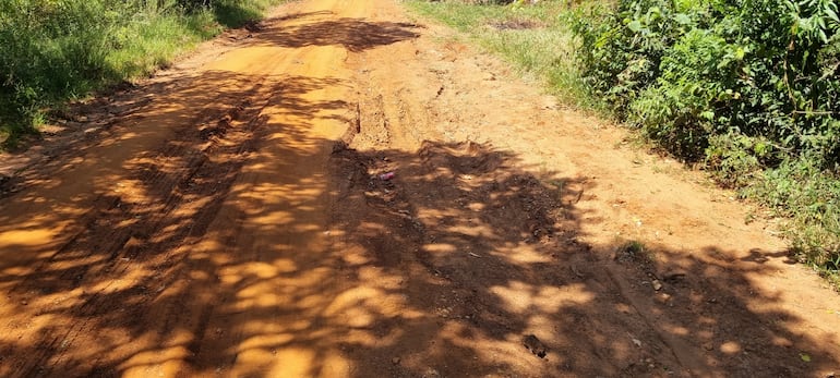 Otro sector donde se observa en muy malas condiciones el camino vecinal.