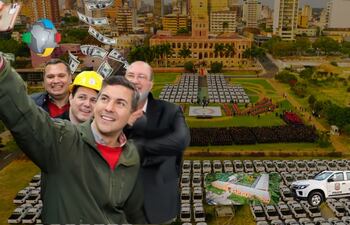 Santiago Peña, Carlos Mercado, Justo Zacarías y Derlis Maidana en visita al Alto Paraná.