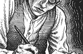 Franz Kafka en el cómic: retrato del escritor checo por el genio del underground estadounidense Robert Crumb.