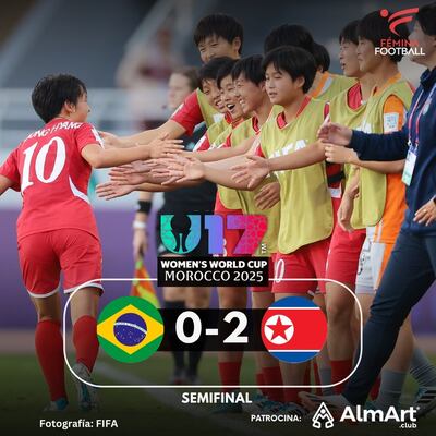 Corea del Norte eliminó a Brasil en las semifinales del Mundial Femenino Sub 17, tras su triunfo por 2-0.