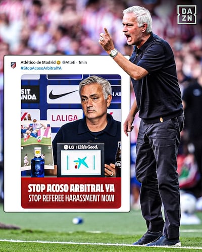 José Mario dos Santos Mourinho Félix (63 años), en la polémica tras el derbi entre Atlético y Real Madrid.