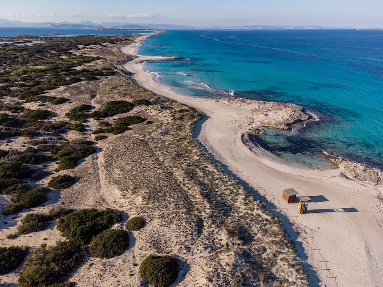 Playa de Llevant, Formentera, Islas Pitiusas, Islas Baleares, España.