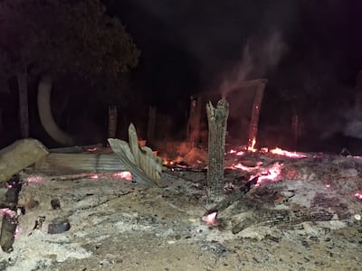 La vivienda de la Sra. Matilde Toledo se redujo en cenizas causadas por el fuego.