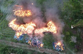 Senad incinera cerca de 89 toneladas de marihuana.