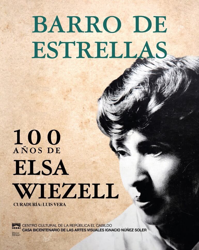Afiche de la exposición de homenaje al Centenario de Elsa Wiezell.