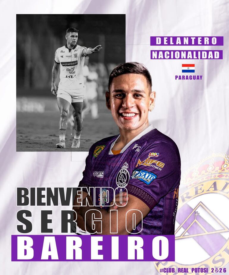 Sergio Elías Bareiro (27), en el Real Potosí.