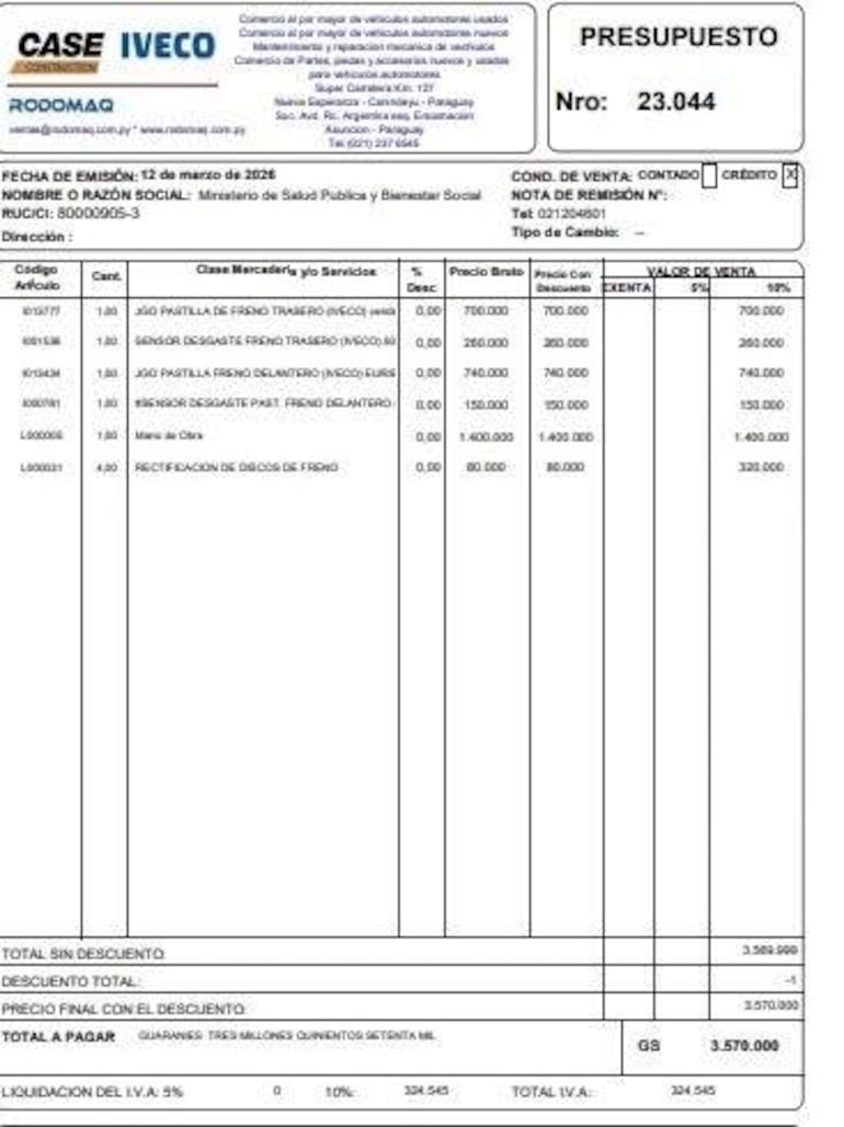 Ante la falta de ambulancia, piden presupuesto para reparar el móvil más nuevo.