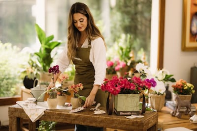 Valentina De Filippis con plantas de Bloomiér.