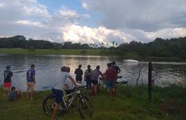 En este sector del Lago Acaray se produjo la desaparición del joven