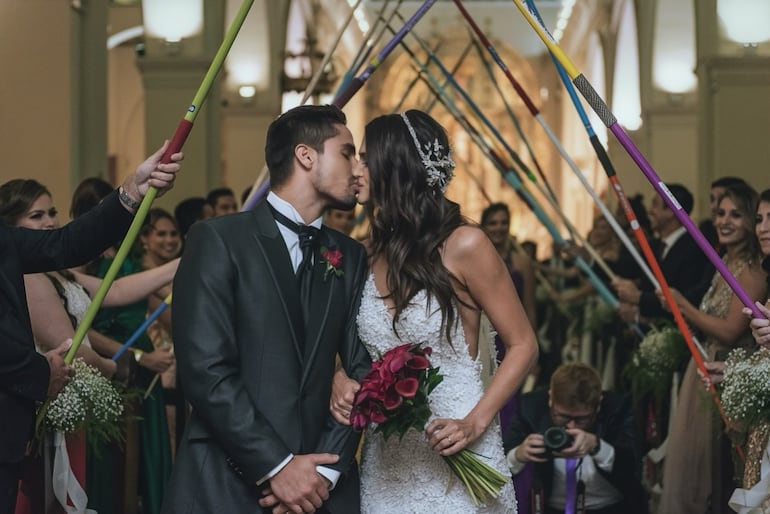 Leryn Franco y Rodrigo Galeano el día que se juraron amor eterno. (Instagram/Leryn Franco)
